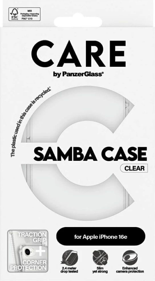 Mbështjellës PanzerGlass CARE Fashion për iPhone 16e, Transparent