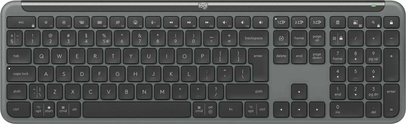Tastierë wireless Logitech SIGNATURE SLIM K950, full-size, Bluetooth 5.1, backlight, gri