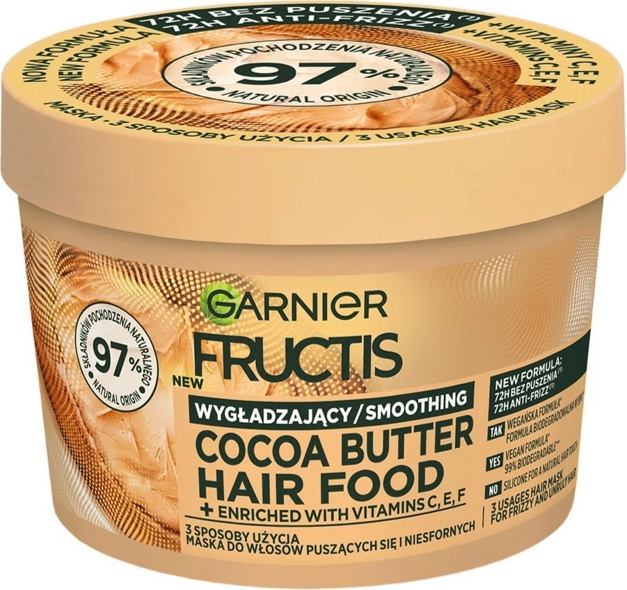 Maskë për flokë Garnier Fructis Cocoa Butter Hair Food për femra 400ml