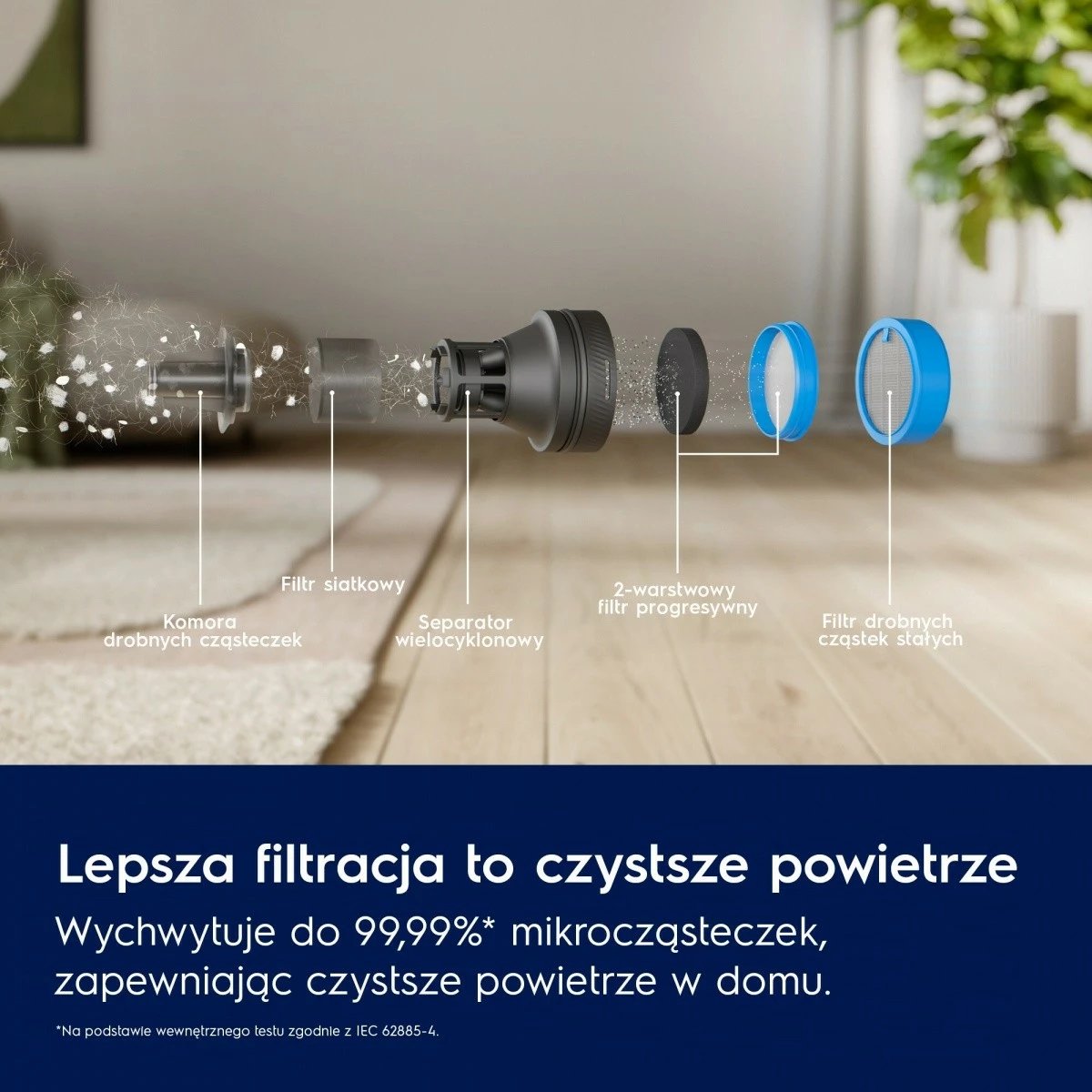 Fshesë me korrent vertikale pa kabllo, Electrolux, EP82AB25UG, 90 min bateri, depozitë 0.4 L, thithje 140, filtri palosur, me furçë PetPro+, gri