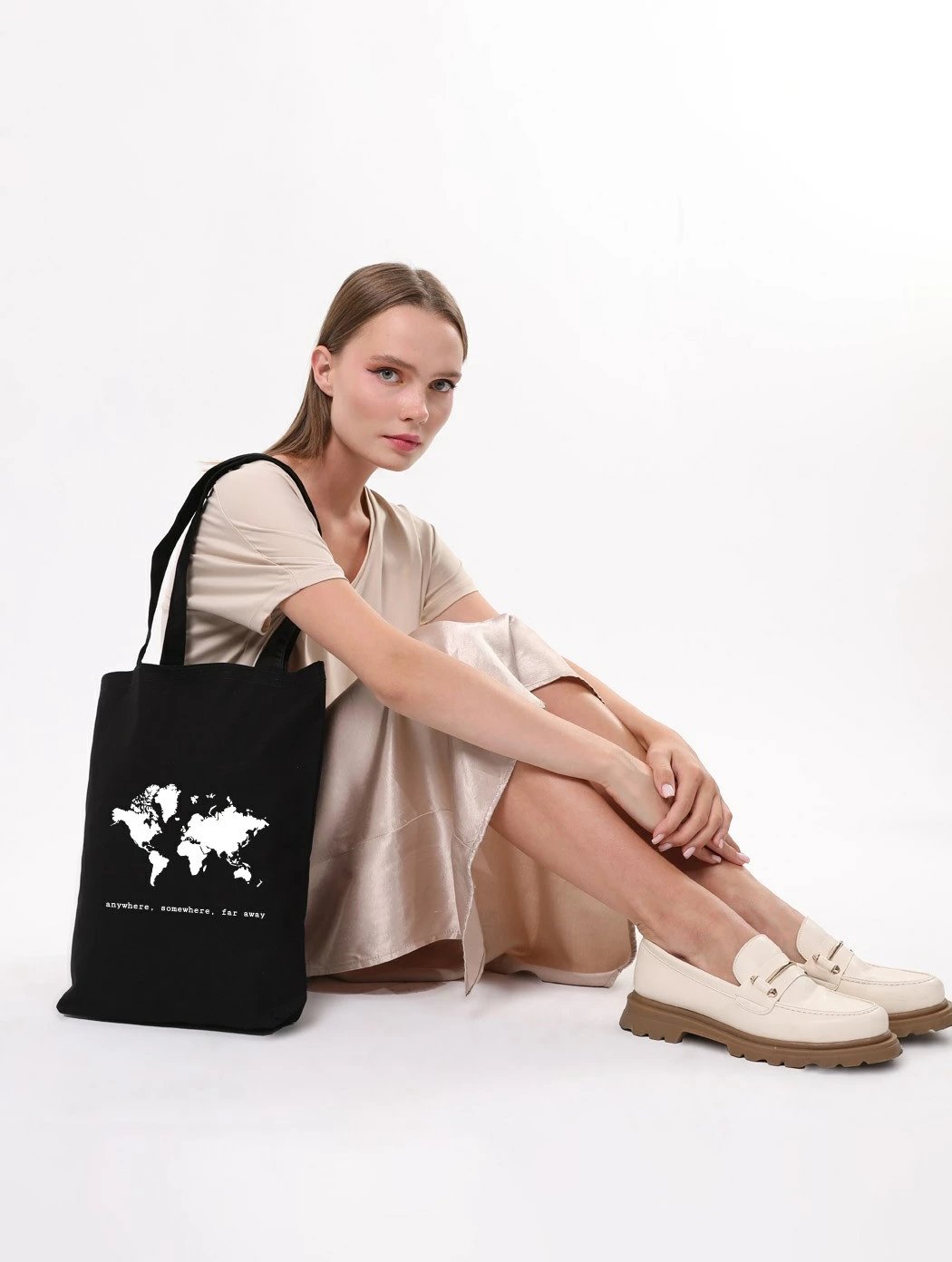 Qese tote Pauldavis, ngjyrë e zezë, Zoozie Bags, 35x40x8cm