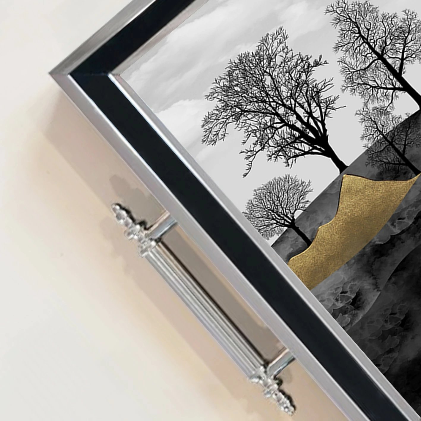 Tabaka dekorative prej qelqi, Aberto Design, TPG9827, shumëngjyrëshe Tabaka dekorative prej qelqi, Aberto Design, TPG9827, shumëngjyrëshe