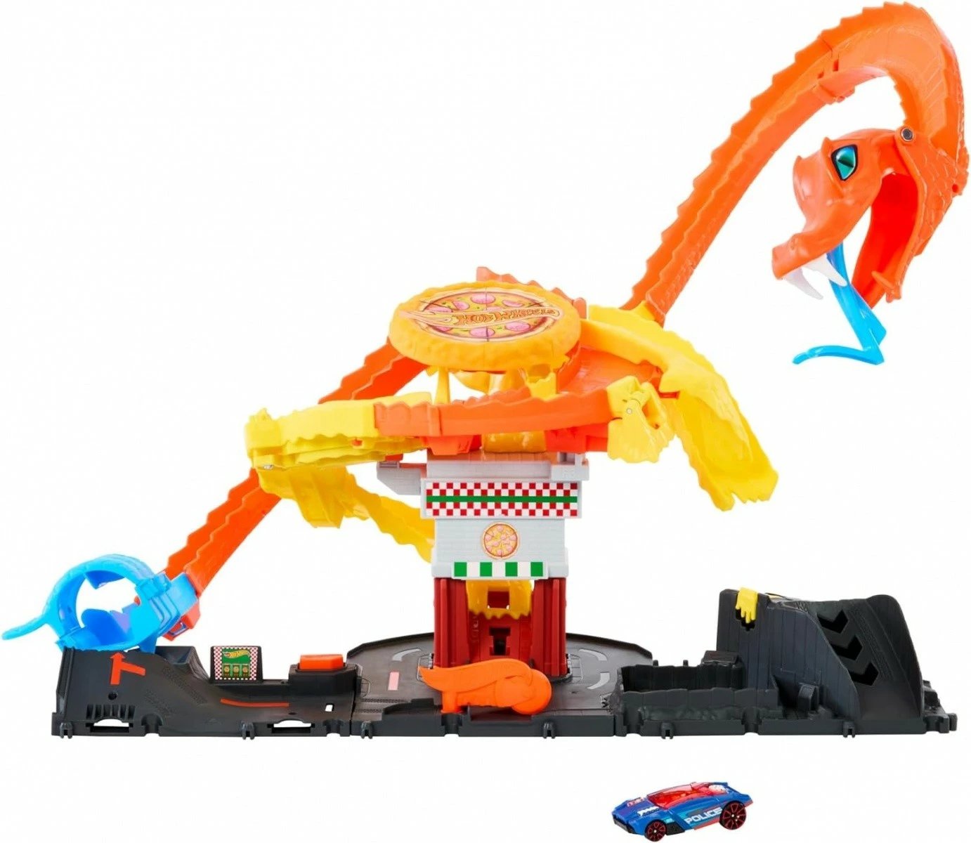 Set pistë lodër Hot Wheels City Odjazdowa Pizza Cobra Attack, plastikë, shumëngjyrëshe
