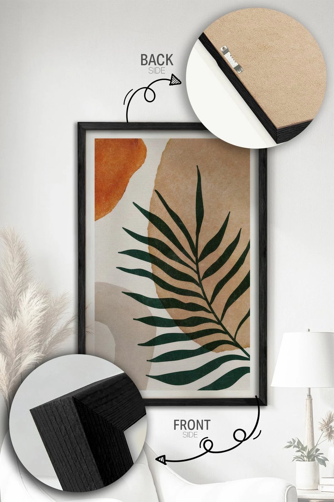 Pikturë dekorative me kornizë (2 copë), Wallity, Ersy2Lımodel21-Sıyah