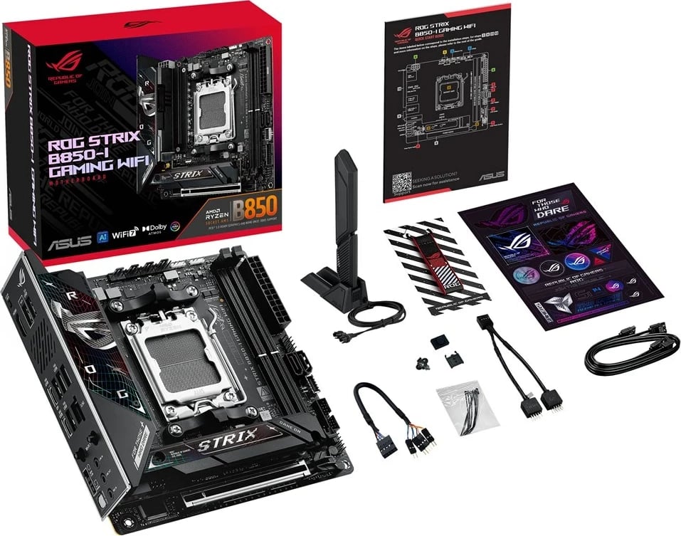 Pllakë amë ASUS ROG STRIX B850-I GAMING WIFI, Socket AM5, mini ITX, E zezë