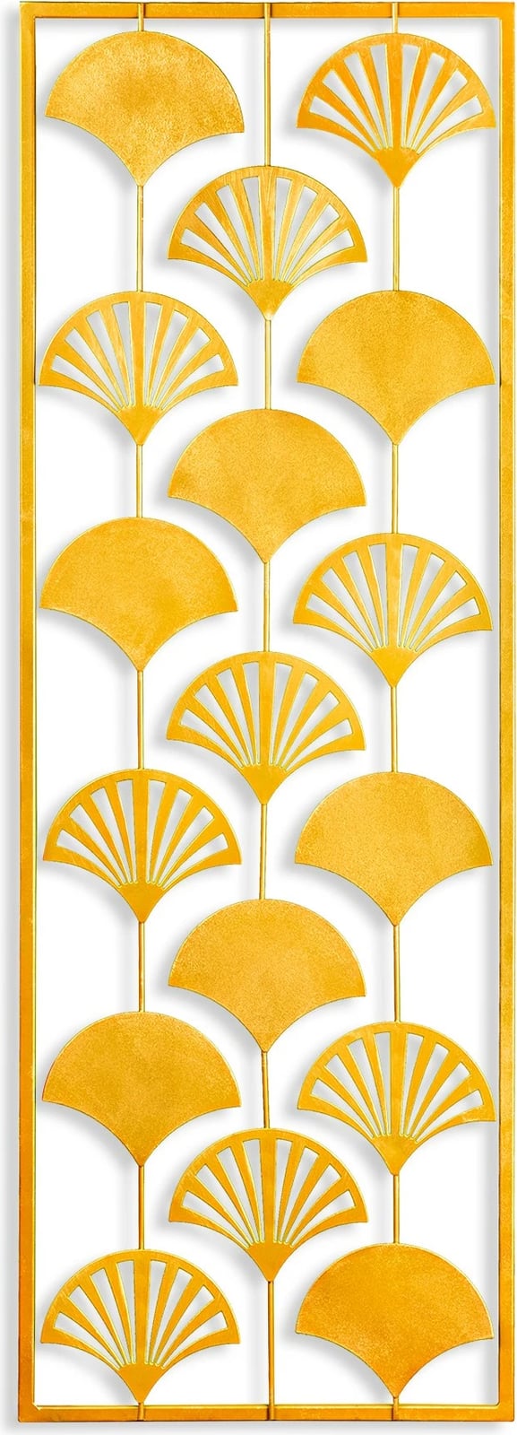 Aksesor dekorativ metalik për mur, Wallity, Fan 2, shumëngjyrësh, 32x90cm