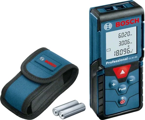 Metër distancë lazer Bosch GLM 40, 40 m, Digjital, IP54, Zi, Blu