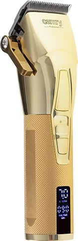 Makinë qethëse, Camry, CR 2835, LCD, teh qeramik me veshje titaniumi, 2 shpejtësi 6000/7000 rpm, bateri 2000 mAh deri 180 min, USB-C, ari, set me 8 krehra