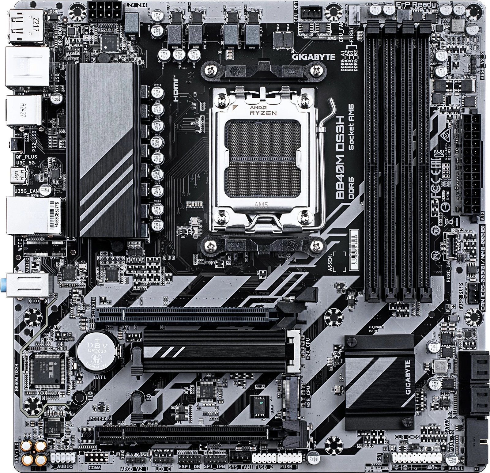 Pllakë amë Gigabyte B840M DS3H, AMD Ryzen 9000, DDR5, PCIe 4.0