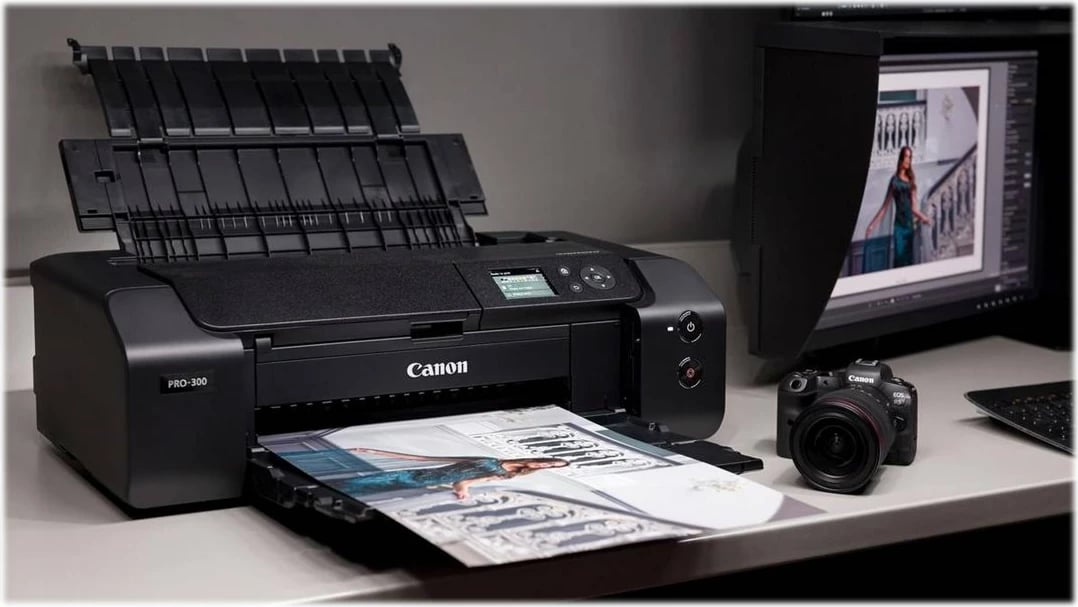 Printer i madhësisë A3+ Canon imagePROGRAF PRO-300, 10 bojëra pigment, Wi-Fi, i zi