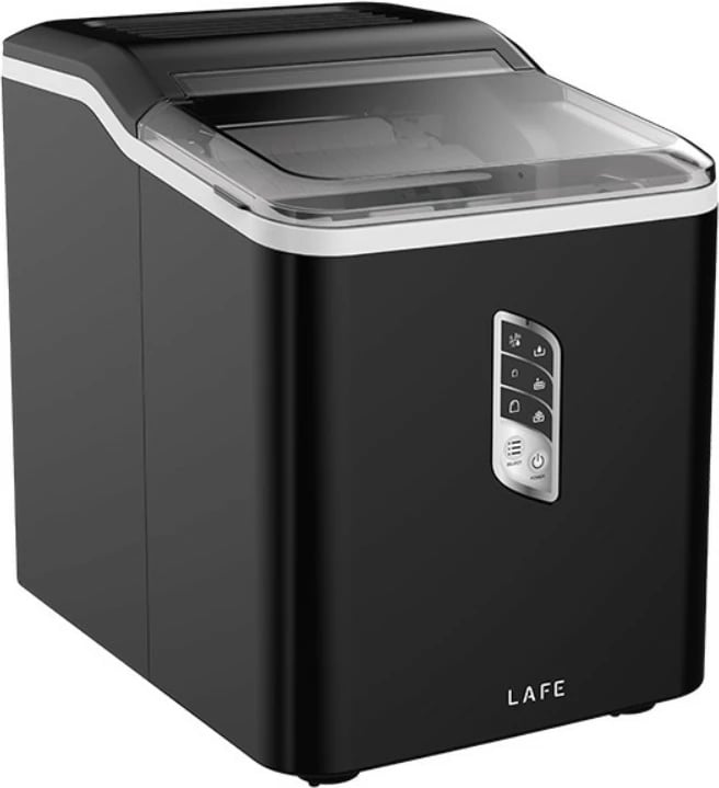 Aparat akulli, Lafe, IceTwist PRO LAFLOD47684, 12 kg/ditë, rezervuar ujit 1.5 L, vetëpastrim, rregullim madhësie kubave, zi