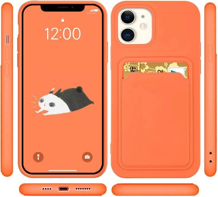 Mbështjellës Hurtel për Samsung Galaxy A72, silikon, me vend për kartela, ngjyrë e kuqe e errët