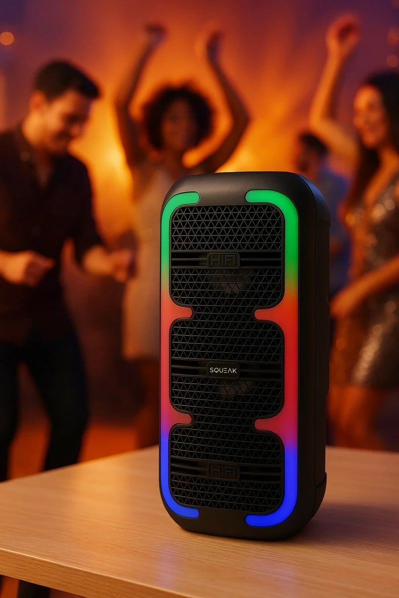 Altoparlant Bluetooth SQUEAK SQ1009 BeatOne 45 W, Bluetooth 5.3, USB-C, karaoke, 10 orë bateri, i zi