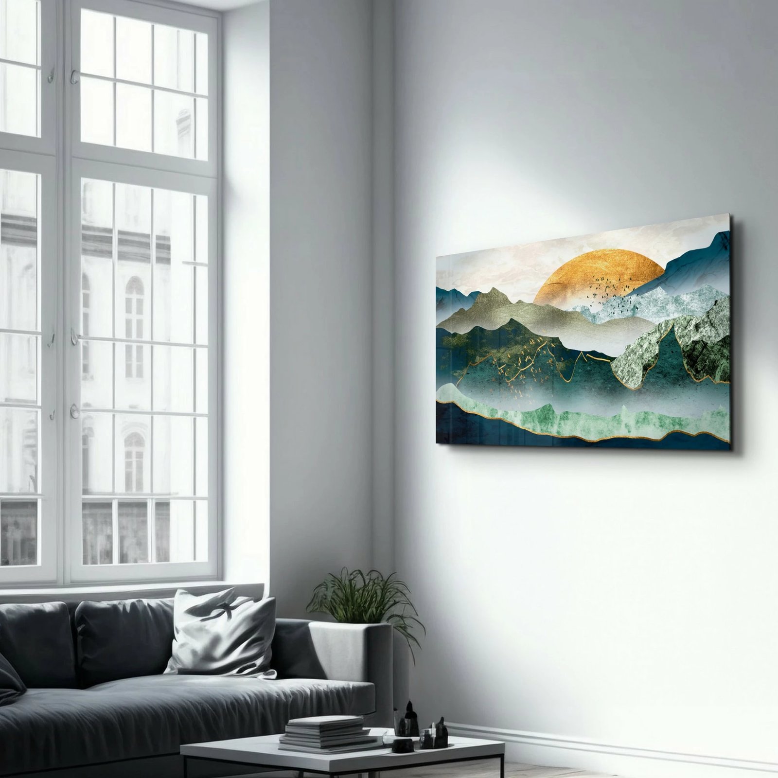 Pikturë dekorative prej xhami të temperuar, shumëngjyrëshe, CAM-1060, 46x72cm