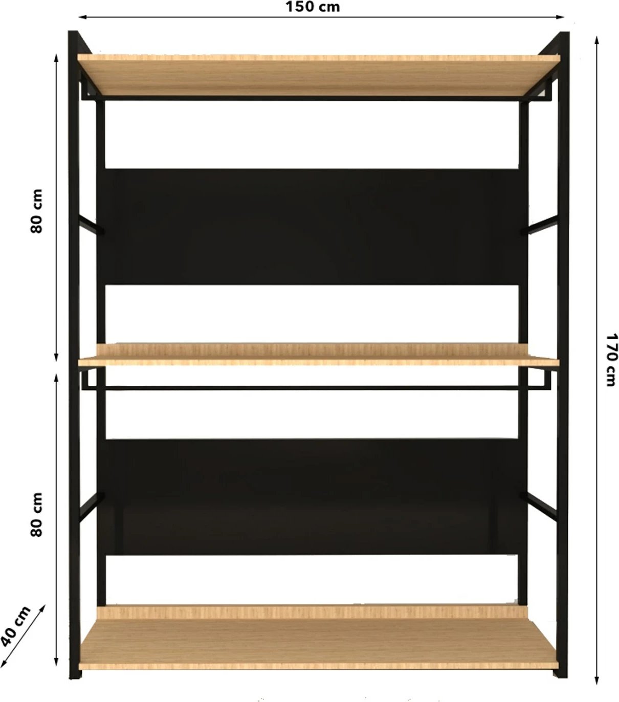 Dollap Skye Decor, Perpa, L650, ngjyrë lis dhe e zezë