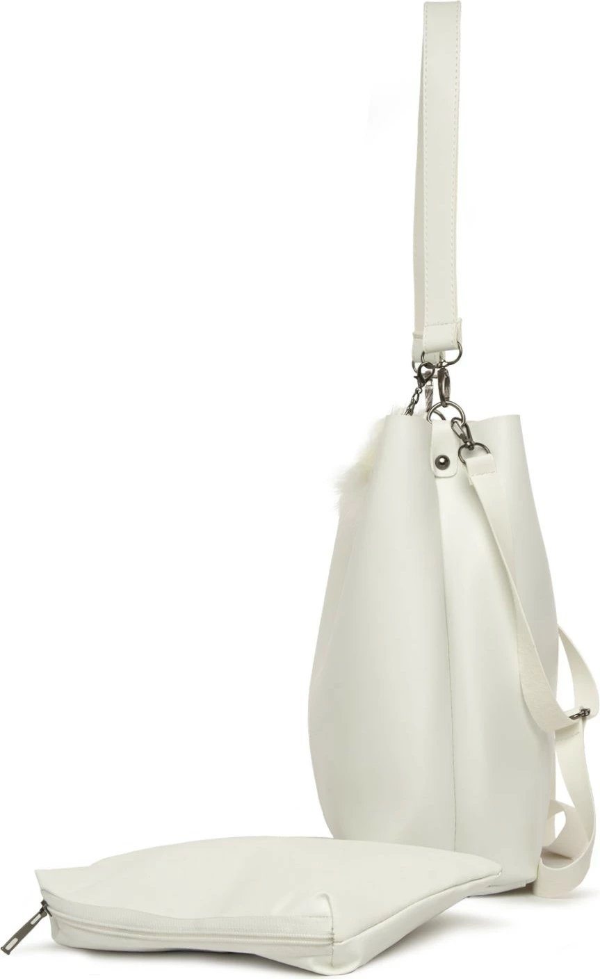 Çantë shpatulle e bardhë me thekë, Zoozie Bags, 2770 - 38255