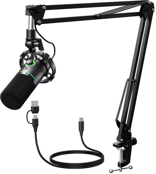 Mikrofon dinamik Maono PD200XS, RGB, i zi, me USB/XLR