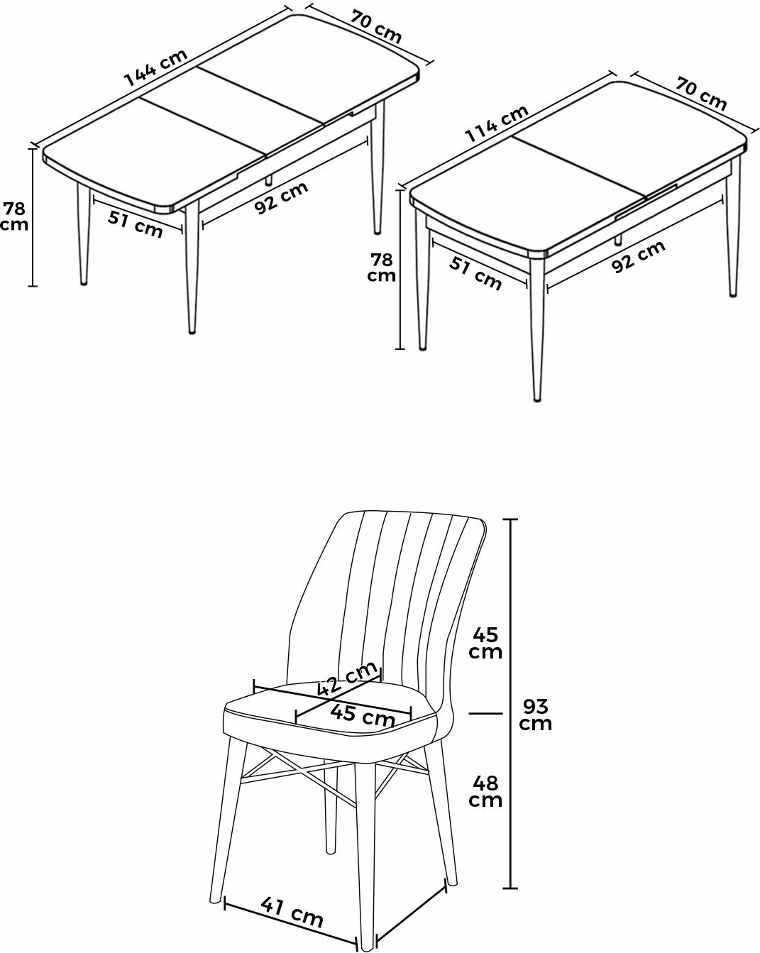 Set tavoline me karrige për ngrënie, zgjatues, 7 copë, Skye Decor, Barok, rozë