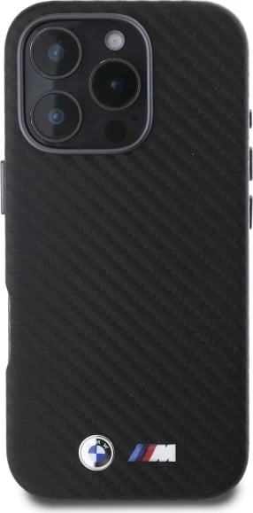 Mbështjellës BMW Carbon Wrapped Metal për iPhone 16 Pro Max, i zi