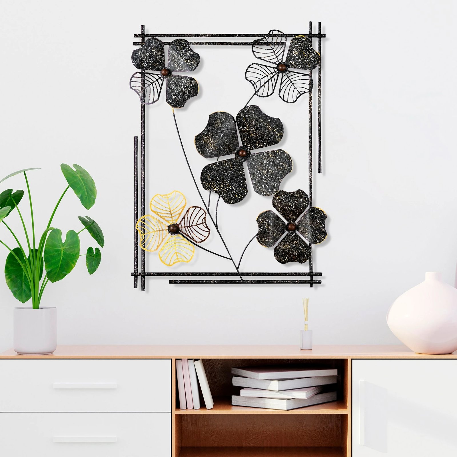 Aksesor dekorativ metalik për mur Wallity, Zouping 2, shumëngjyrësh, 50x70x4cm