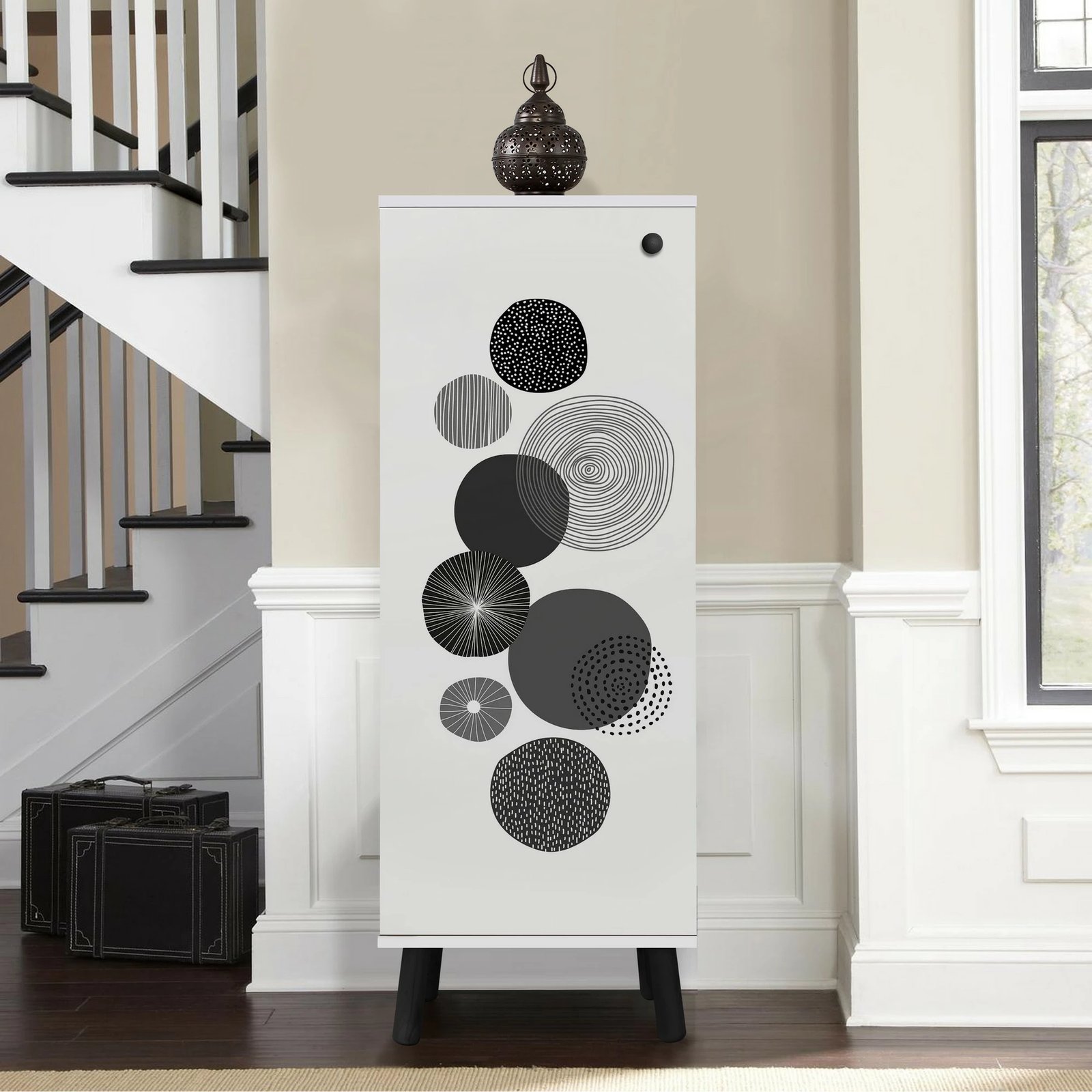 Dollap këpucësh Hanah Home, Vegas - SB 941, bardhë e zi