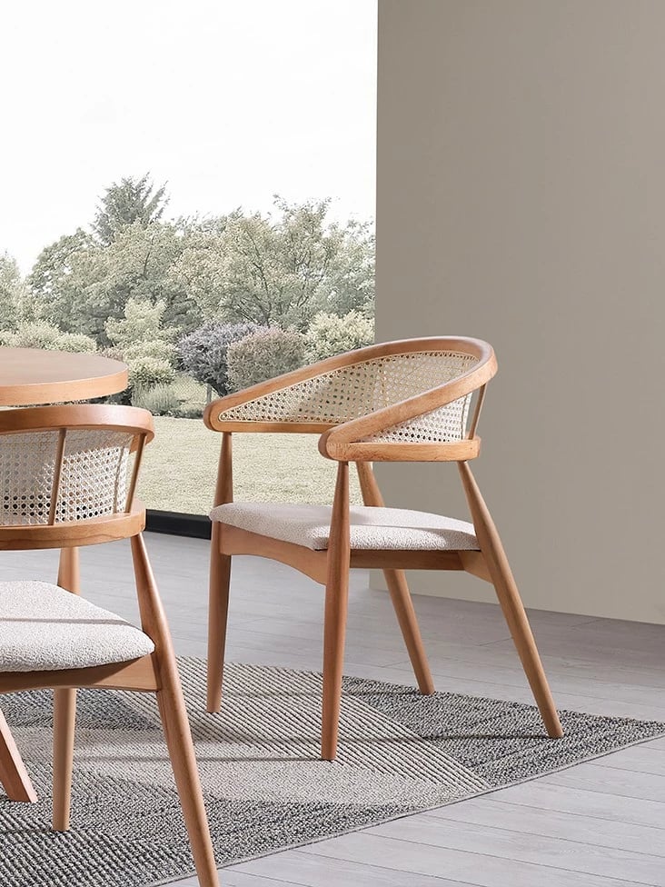 Tavolinë me karrige (4 copë), Skye Decor, Vegas, ngjyrë natyrale