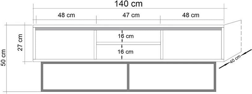 Set mobiljesh për dhomë dite Skye Decor, Laxus Takım 2, ngjyrë arrë dhe e zezë