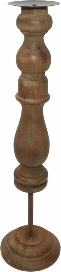 Mbajtëse qirinjsh HIPPO, dru natyral, metal, 13x13x46 cm