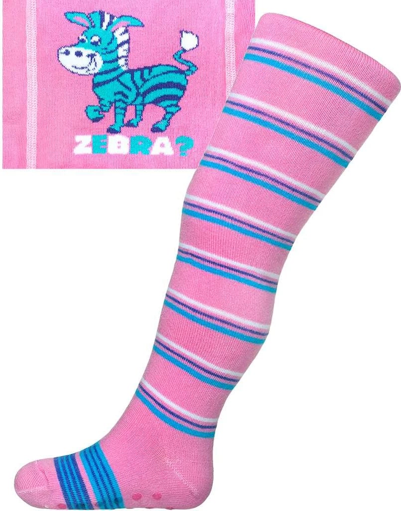 Getra pambuku, New Baby, ABS Zebra me vija, madhësia 104 (3-4 vjet), rozë