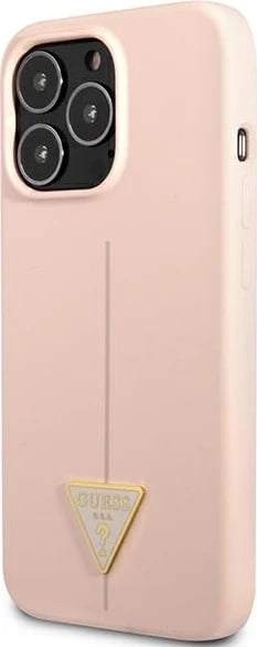 Mbështjellës Guess GUHCP13XSLTGP për iPhone 13 Pro Max 6.7", silikon, rozë