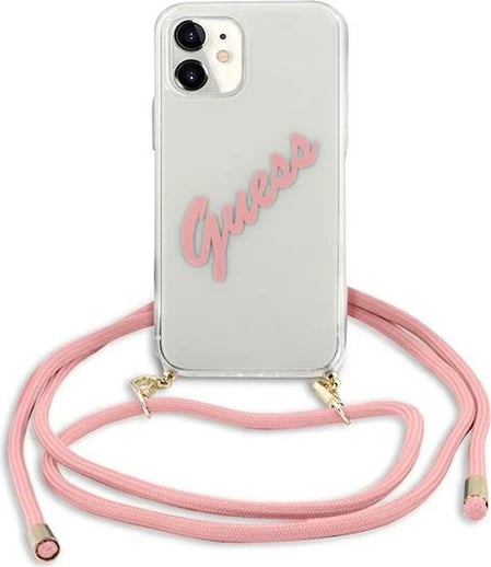 Mbështjellës Guess Script Vintage për iPhone 12 mini 5.4", Rozë