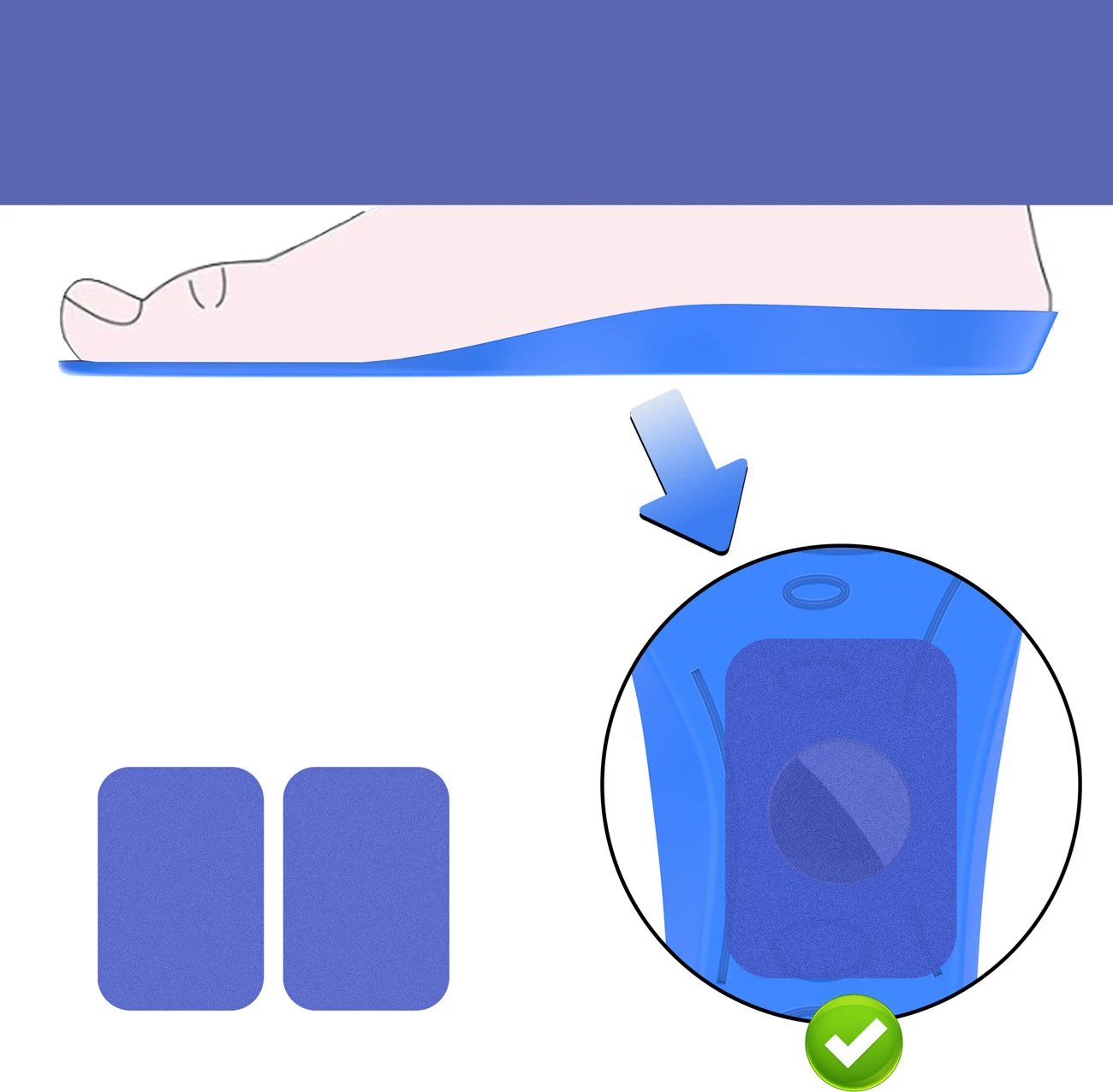 Shtroja këpucësh me mbështjellës për AirTag, Hurtel, EA-59-01, i prerë 155–170 mm, blu