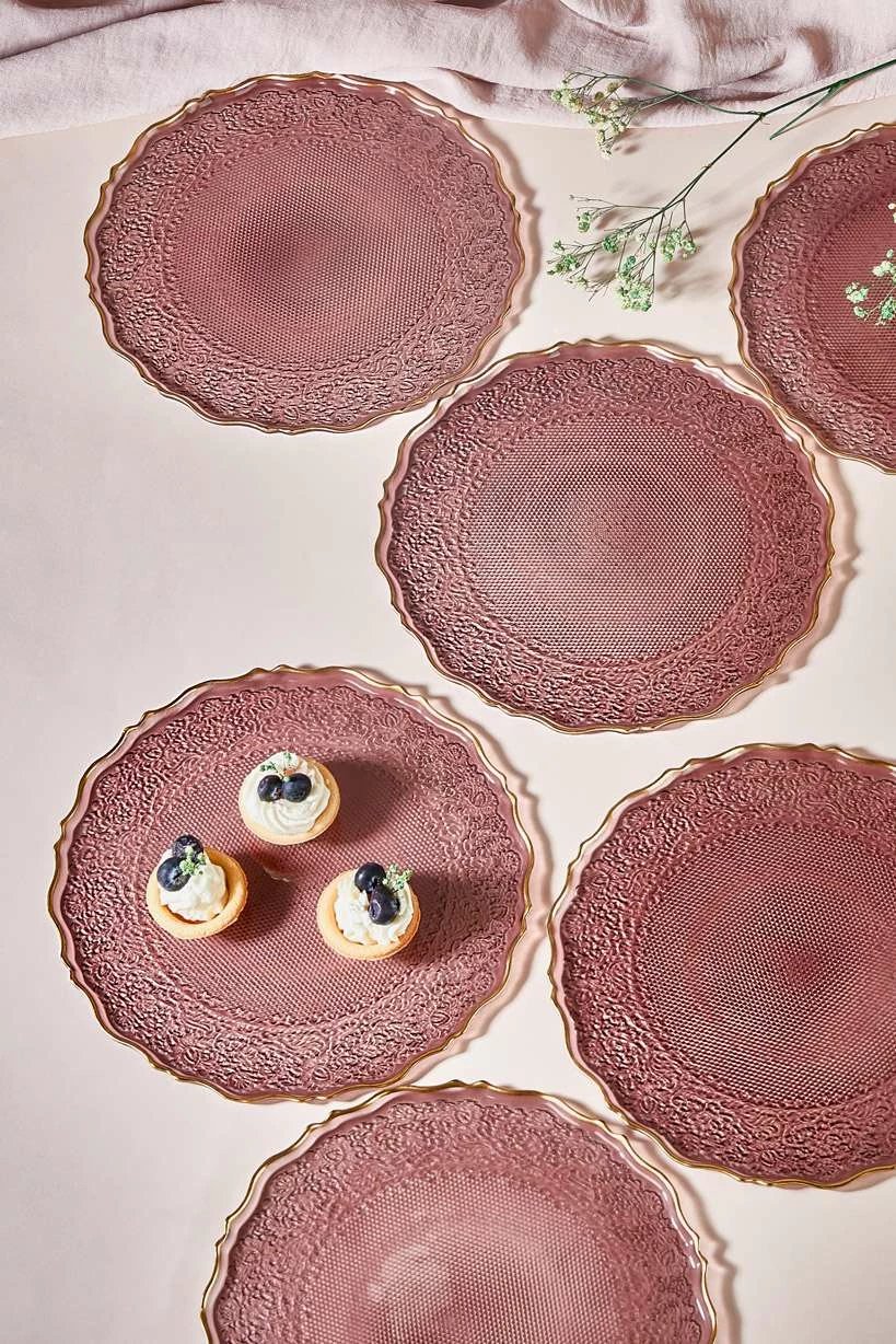 Set pjatash ëmbëlsirash (6 copë), Hermia, Goblen - ngjyrë kumbulle