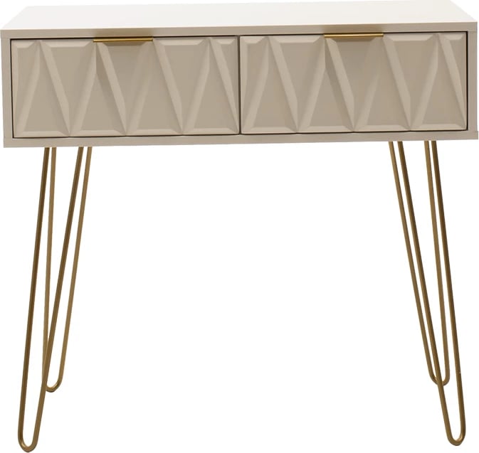 Konsolë Isla, ngjyrë e bardhë dhe e artë, 80x39x74cm