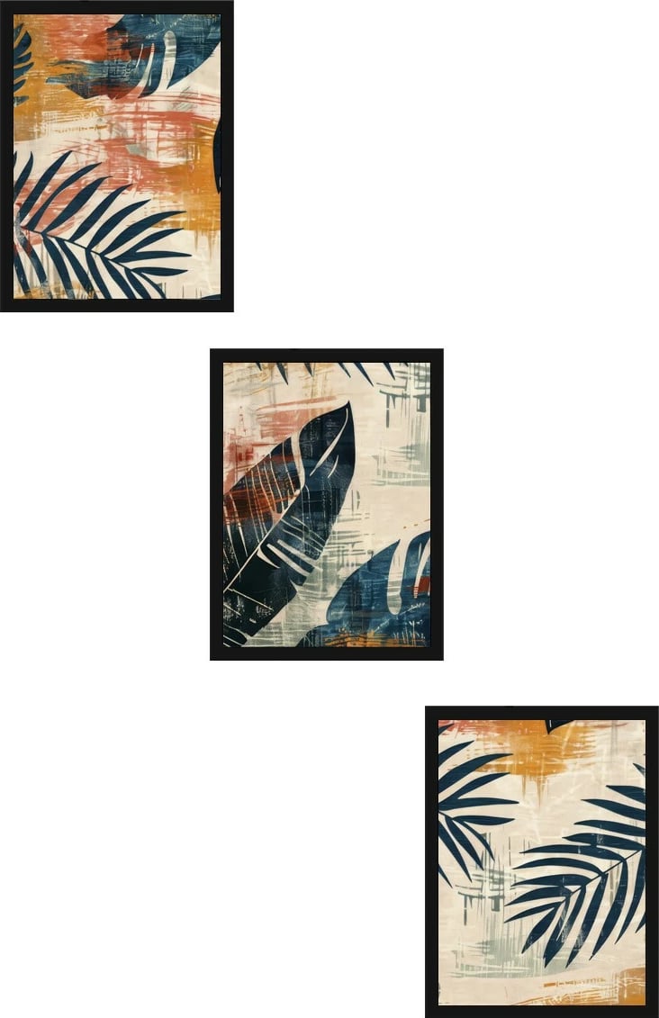 Pikturë dekorative me kornizë MDF (3 copë), Wallity, Huhu468S, 20x30cm