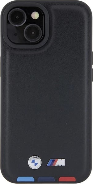 Mbështjellës BMW BMHCP15S22PTDK për iPhone 15 6.1", lëkurë, i zi