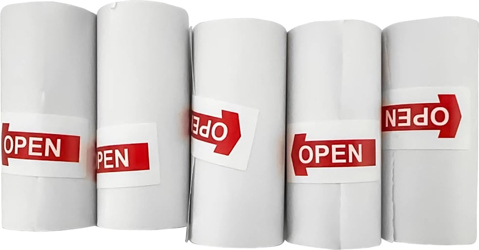 Role letre termike Hurtel HURC10N5, 57 mm, 5 m, të bardha, set 5 copë