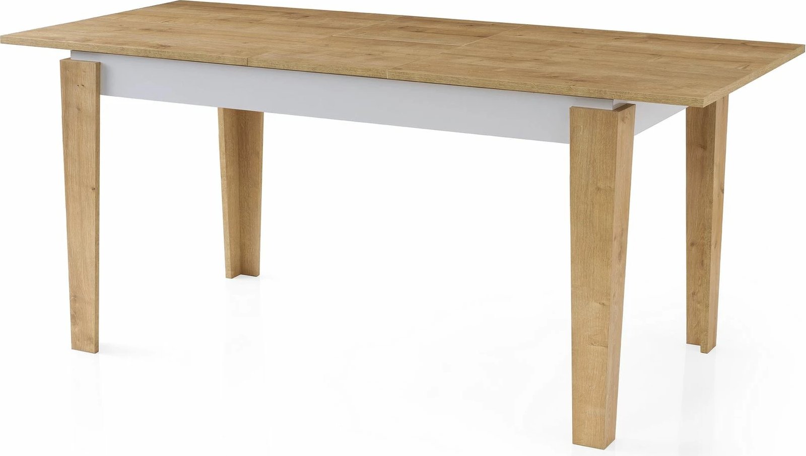 Tavolinë ngrënieje e zgjatshme, ngjyrë lis dhe e bardhë, Skye Decor, Cunda - 2982