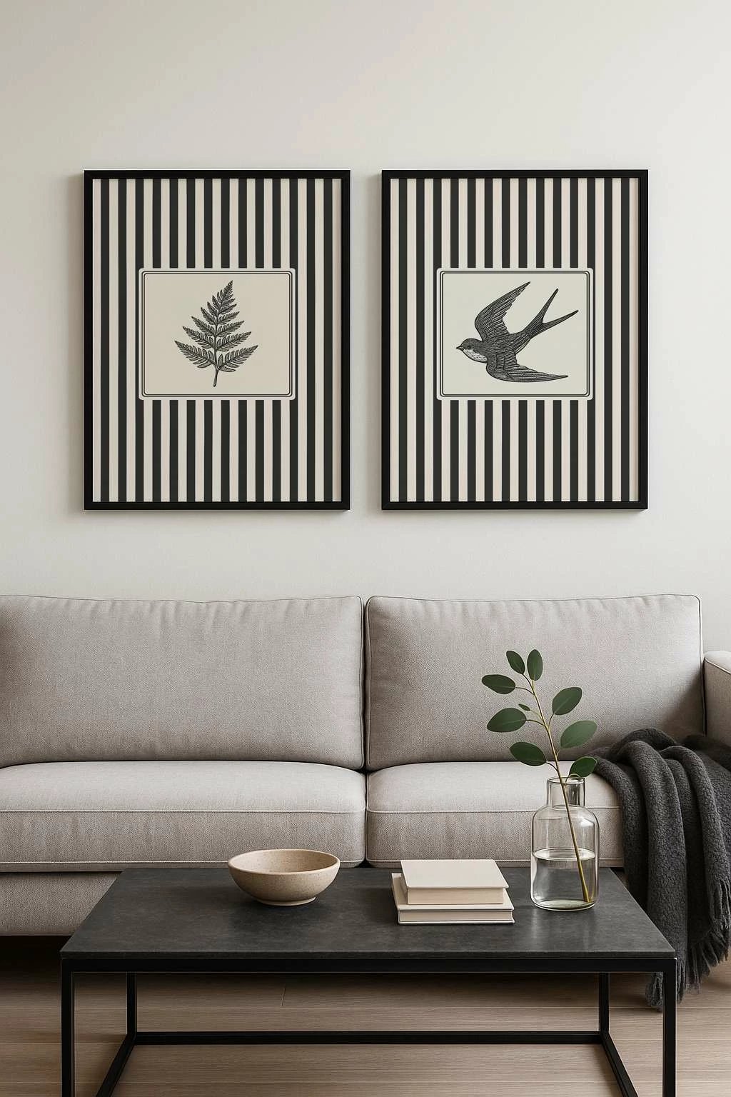 Pikturë dekorative me kornizë MDF (2 copë), Wallity, Czgl6, 50x70cm