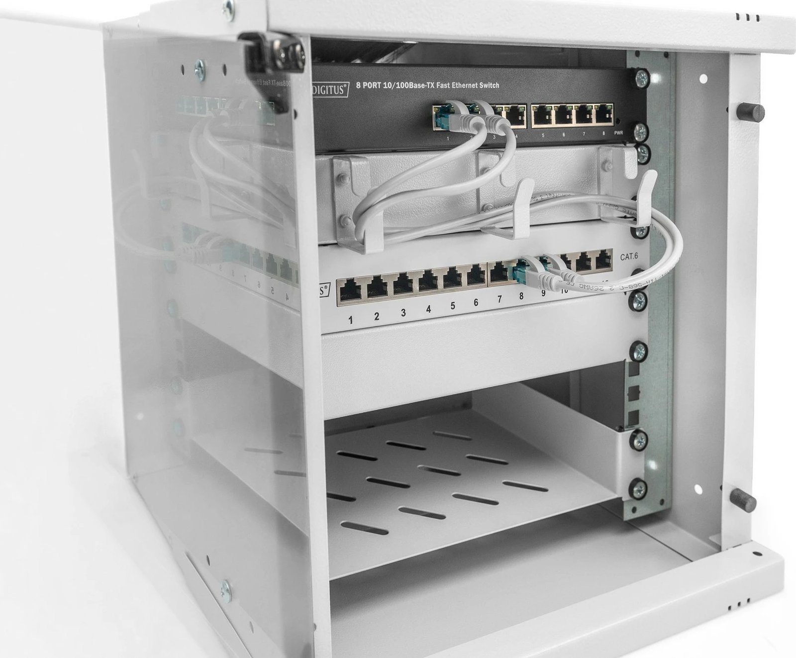 Kasë muri Digitus SOHO PRO 6U 10" gri