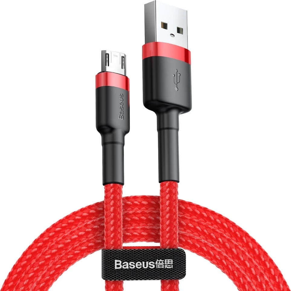 Kabllo Baseus Cafule CAMKLF-B09, USB-A në micro USB, 1m, e kuqe