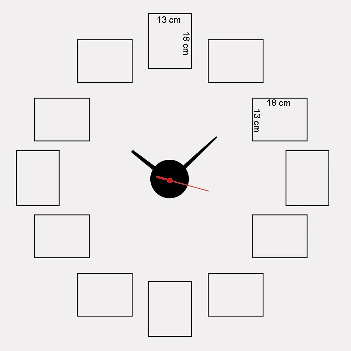 Orë dekorative muri Wallity, SCS01, shumëngjyrëshe, me 12 korniza për foto, 50x50cm