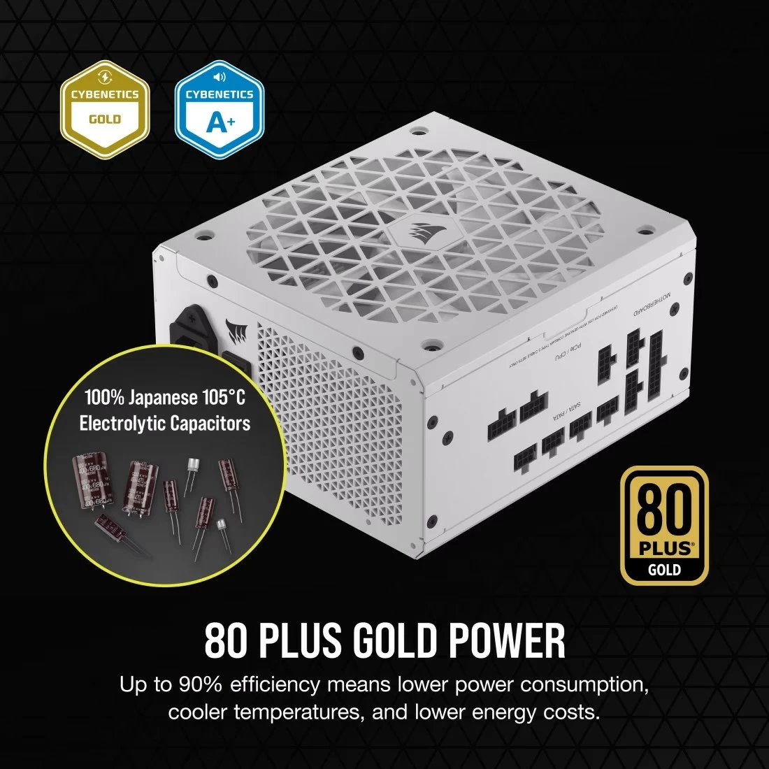 Kasë furnizimi Corsair RM750X SHIFT, 750 W, 80 PLUS Gold, ATX, e bardhë
