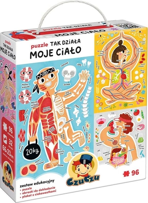 Puzzle edukativ CzuCzu This is How My Body Works, 96 pjesë, me poster, për fëmijë
