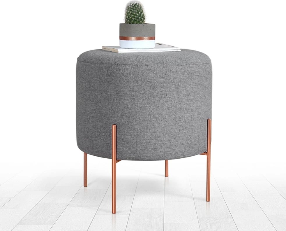 Puf Atelier del Sofa, ngjyrë gri, këmbë bakri, 42x40cm