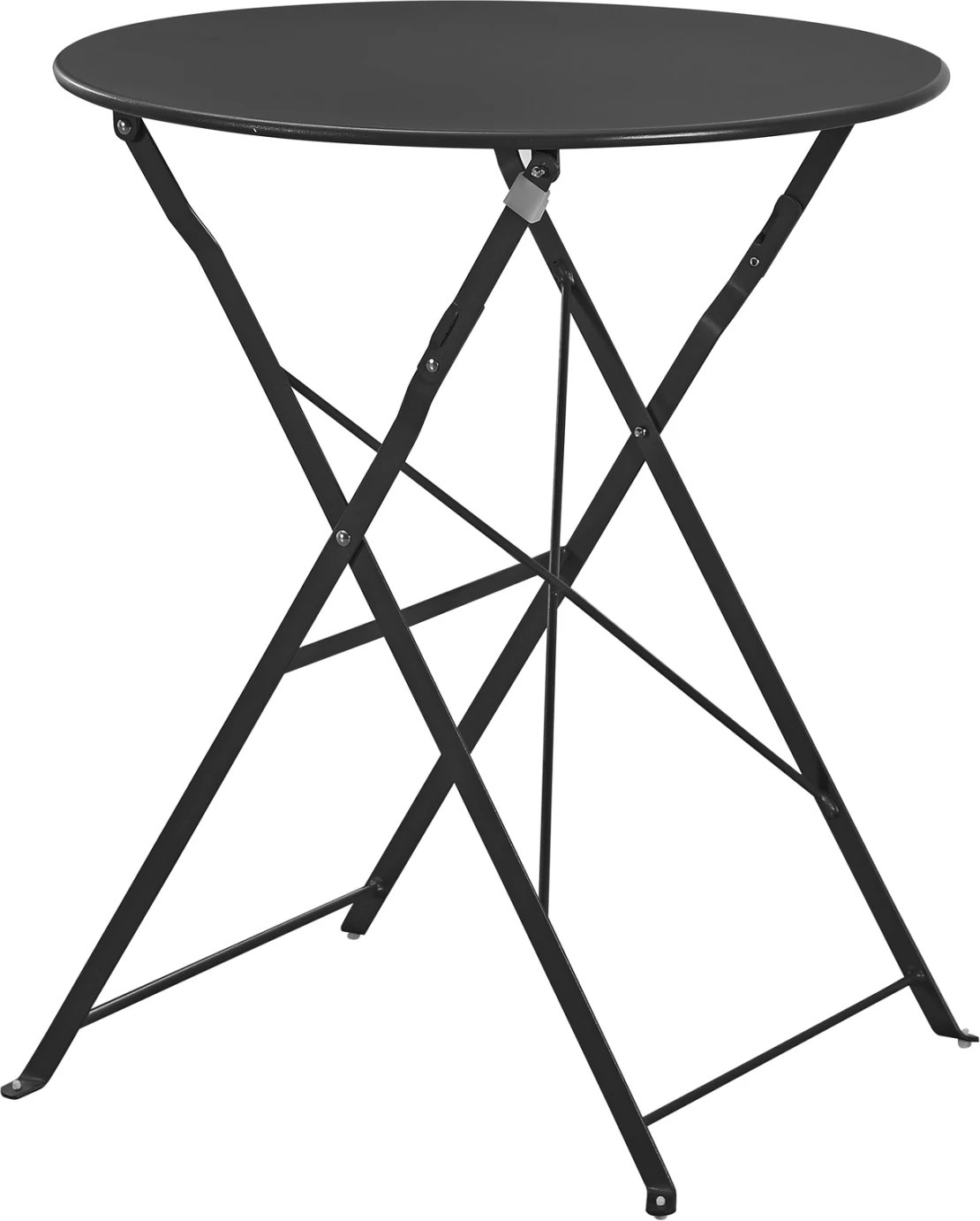 Tavolinë e rrumbullakët për jashtë, palosëse, metalike, e zezë, SOPHIE FH6336.02, 60x70cm