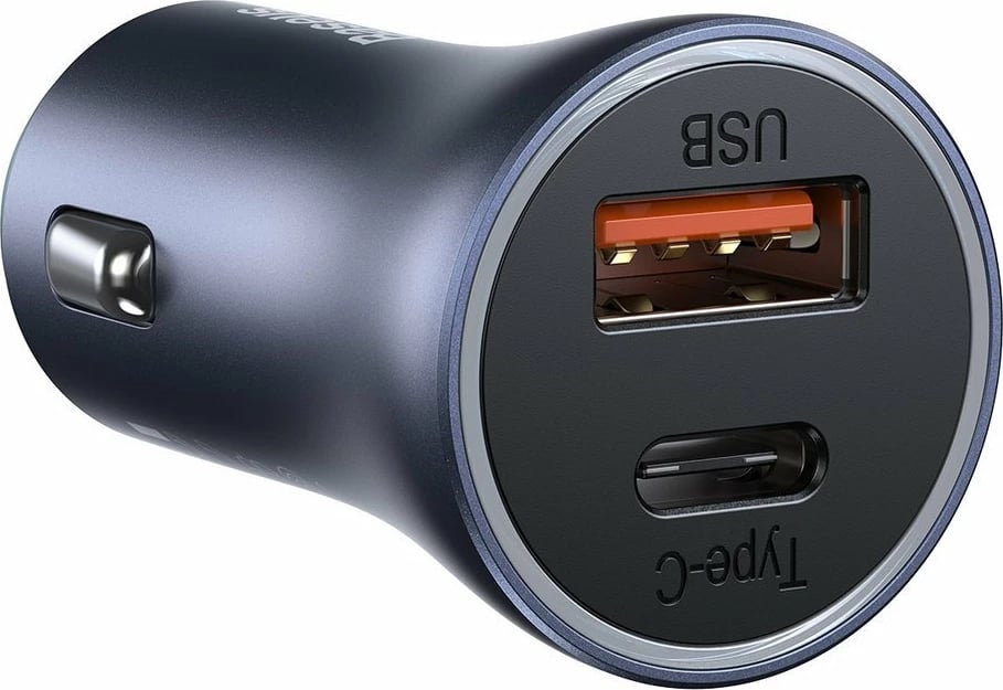 Karikues veture Baseus Golden Contactor Pro, 40W, 2 porta USB-A/USB-C, me kabllo USB-C, Gri