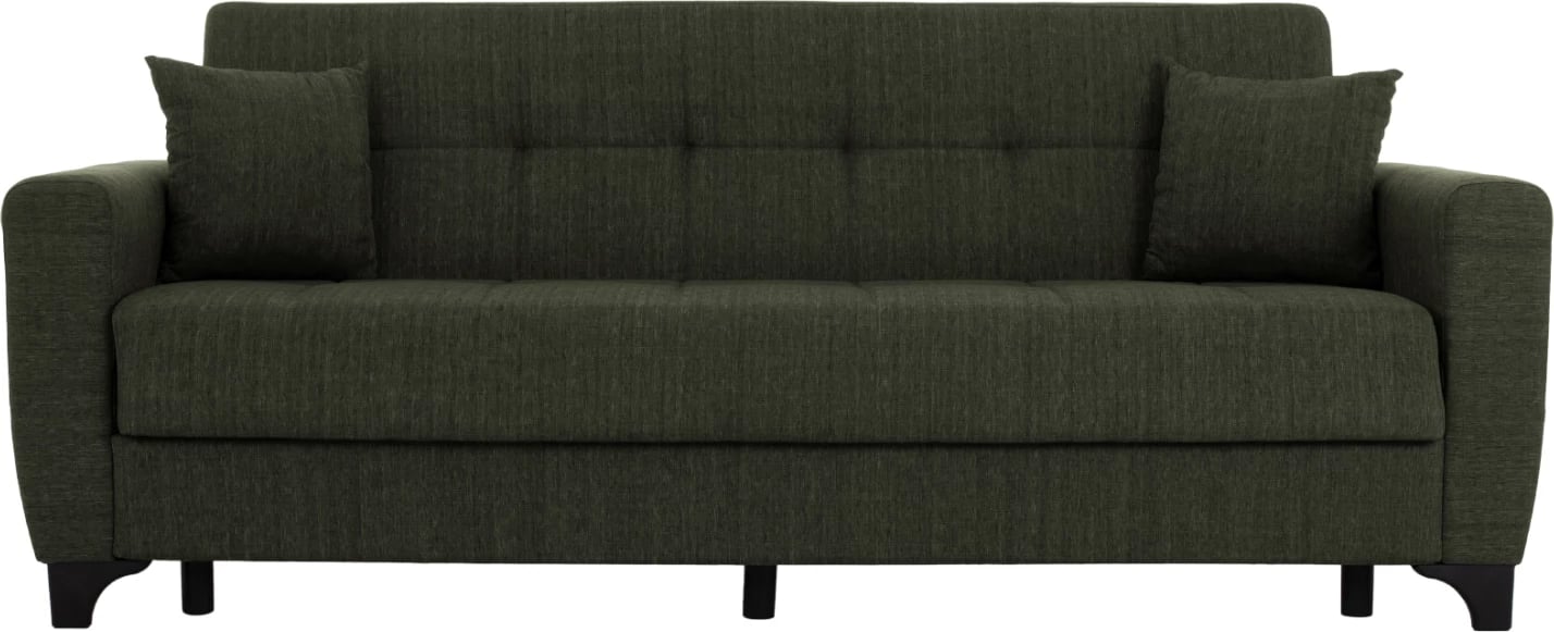 FH3242.05, 3-vendëshe divan-shtrat, shpinë e lartë, ulli i errët, 215x84x88 cm