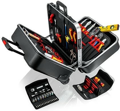 Kasë veglash Knipex 00 21 41, 63 vegla, e zezë, metalike, e kuqe, e verdhë