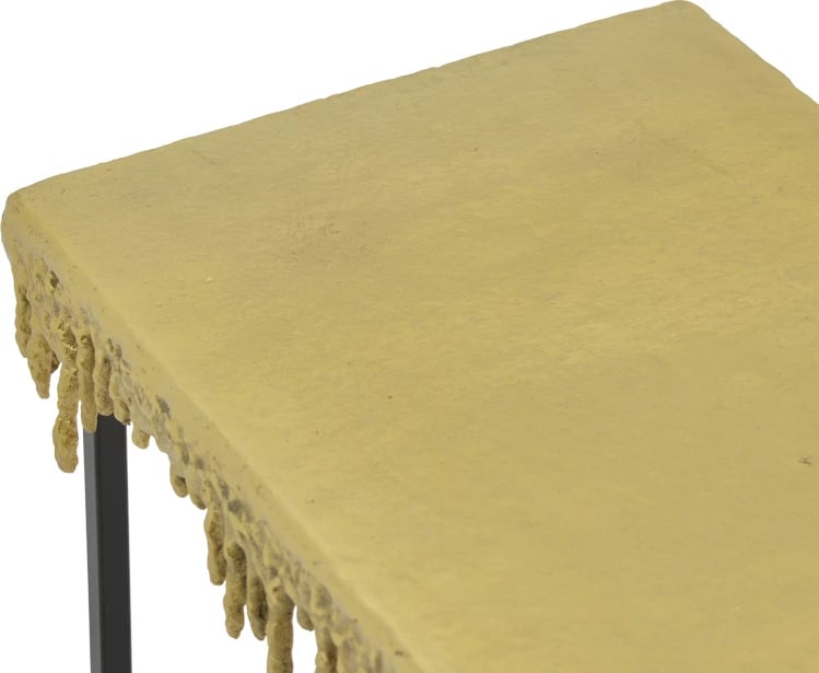 Tavolinë konzolë Bulco Inart, metal, ngjyrë ari-e zezë, 80.5x28x72cm